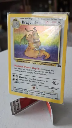 Pokemon TCG Dragonite Fossil Holo Unlimited Rare Card 4/62 MP - Image 5