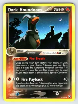 Dark Houndoom 37/109 2004 EX Team Rocket Returns Pokemon Card TCG Uncommon - VLP - Image 1