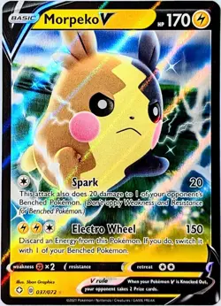 Morpeko V 037/072 ULTRA RARE Pokemon Card TCG 2021 Shining Fates NM+ - Image 1
