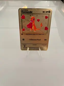 Pokemon I Choose You Love Heart Gold Metal Card Valentine Gift/Collectible - Image 4
