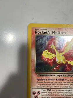 Pokemon TCG Rocket's Moltres Holo Card 12/132 Gym Heroes Series - Image 2