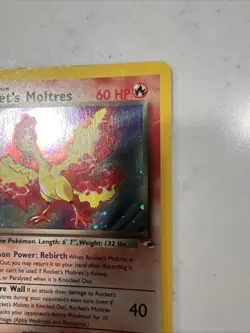 Pokemon TCG Rocket's Moltres Holo Card 12/132 Gym Heroes Series - Image 3