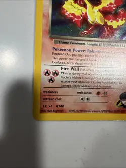 Pokemon TCG Rocket's Moltres Holo Card 12/132 Gym Heroes Series - Image 5