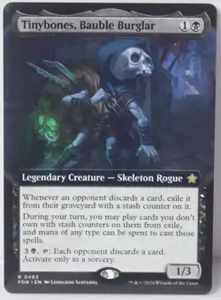 Tinybones, Bauble Burglar [New, Near Mint] Extended Art {Foundations MTG} - Image 1