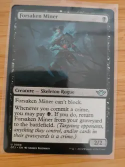 MTG Forsaken Miner 0088 Outlaws of Thunder Junction M/NM Free UK P&P - Image 1