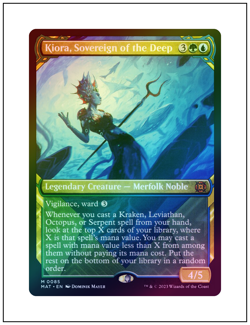 1x Kiora, Sovereign of the Deep, Foil, Showcase Art, Magic MTG NM - Image 1