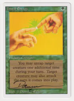 Signed Instill Energy NM Revised Edition Artist Dameon Willich 1994 MTG Magic! - Image 1