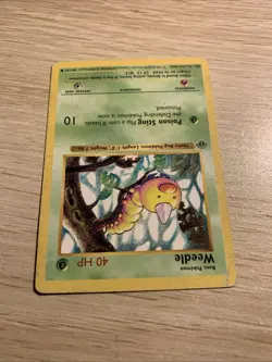 1999 Pokemon TCG Base Set Weedle Card #69/102 1st Edition Shadowless - Image 3