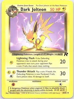 Dark Jolteon 38/82 Non Holo Team Rocket - Pokemon Card - NM - Image 1