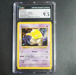 CGC 9.5 MINT+ Drowzee 49/102 SHADOWLESS Base Set Pokemon Card - Image 1