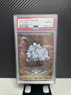2000 Pokemon Topps Chrome Rhyhorn #111 PSA 10 Gem Mint - Image 1