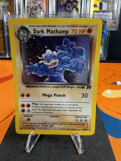 Pokemon Dark Machamp Holo Rare TCG Card 10/82 Unlimited Team Rocket LP - Image 1