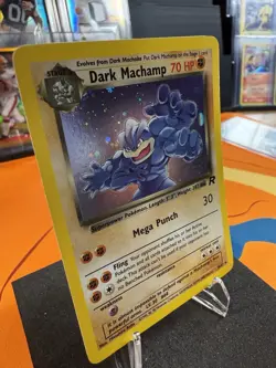 Pokemon Dark Machamp Holo Rare TCG Card 10/82 Unlimited Team Rocket LP - Image 2