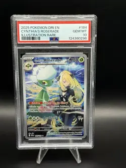 2025 POKEMON DRI EN-DESTINED RIVALS ILLUSTRATION RARE CYNTHIA'S ROSERADE PSA 10 - Image 1