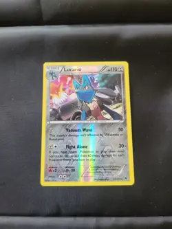 Lucario 63/124 NM Fates Collide Reverse Holo Rare Pokemon TCG 2016 - Image 1