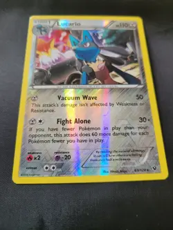 Lucario 63/124 NM Fates Collide Reverse Holo Rare Pokemon TCG 2016 - Image 2