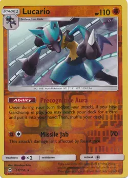 Pokemon - Lucario - 67/156 - Holo Rare - Reverse Holo - Sun and Moon Ultra Prism - Image 1
