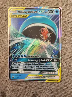 Magikarp and Wailord GX Tag Team JUMBO Card SM166 TCG MS - Image 1