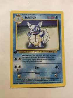 Wartortle Schillok Base Set 1st Edition 42/102 Uncommon Pokemon TCG German Card - Image 1