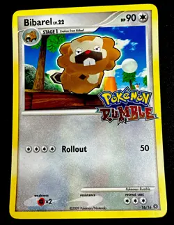 Bibarel 16/16 NM 2009 Pokemon Pokemon Rumble Card Near Mint - Image 1