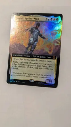 FOIL COSMIC SPIDER-MAN (EXTENDED ART) Marvel's Spider-man SPM Magic MTG CARD - Image 2