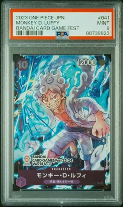 PSA 9 One Piece Japanese Monkey D. Luffy P-041 Bandai Card Game Fest - Image 2