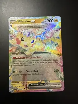 Pokemon TCG Pikachu Ex Surging Sparks 057/191 Double Rare NM Card - Image 1
