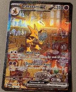 Pokemon Alakazam EX TCG Scarlet Violet-151 Holo Full Art Card 201/165 - Image 1