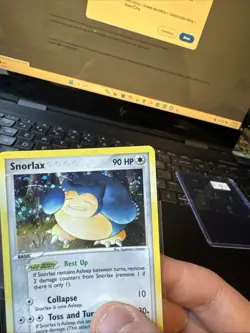 2004 Pokemon Card Snorlax 15/112 Holo FireRed LeafGreen Foil Vintage NM w/Swirl - Image 3