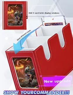 MTG Deck Box with 2 Commander Display, Double Deck Box for 280+ Single Sleeved C - Image 3