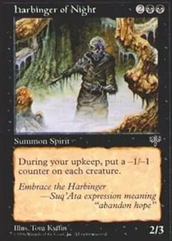 MTG Harbinger of Night, Mirage, Damaged, English - Image 1