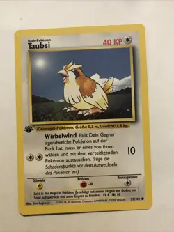 Pokemon TCG Pidgey (Taubsi) Base Set 57/102 Regular 1st Edition Common GERMAN - Image 1