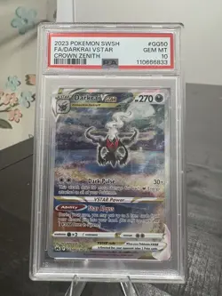 2023 POKEMON SWORD & SHIELD CROWN ZENITH #GG50 FULL ART DARKRAI VSTAR PSA 10 - Image 1