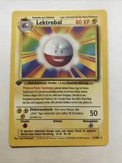 Pokemon TCG Electrode Base Set 21/102 Rare 1st Edition GERMAN Lektrobal - Image 1
