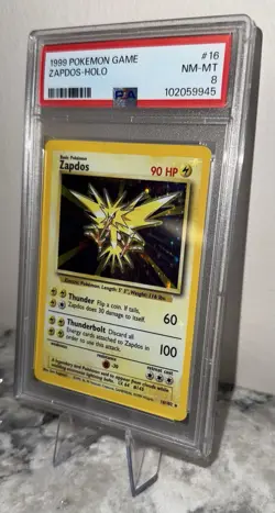 1999 Pokemon Base Set #16 Zapdos - PSA 8 NM-MT - Holo Rare WOTC Vintage - Image 3