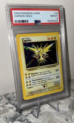 1999 Pokemon Base Set #16 Zapdos - PSA 8 NM-MT - Holo Rare WOTC Vintage - Image 4