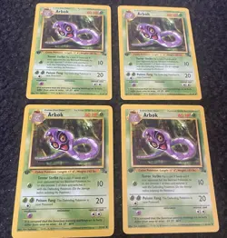 Pokemon *1st Edition Fossil *GEM MINT* Never Played- Arbok - (4) LOT - Image 1