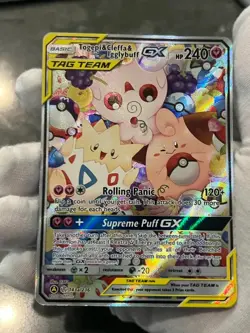 Pokemon TCG Togepi & Cleffa & Igglybuff GX 143a/236 Alternate Art Holo DMG - Image 3