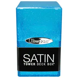 Ultra Pro Glitter Blue Satin Tower Deck Box Compartment Storage Case Cards Dice - Image 2
