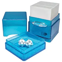 Ultra Pro Glitter Blue Satin Tower Deck Box Compartment Storage Case Cards Dice - Image 5