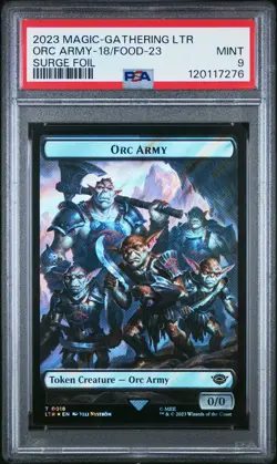 2023 MAGIC: THE GATHERING LOTR SURGE FOIL FOOD TOKEN-ORC ARMY TOKEN-0018 PSA 9 - Image 1