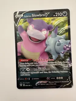 Galarian Slowbro V 99/189 Holo Full Art Slowbro Vintage #24 Pokemon Card Lot - Image 4