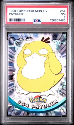 1999 TOPPS POKEMON TV #54 PSYDUCK PSA 7 - Image 1
