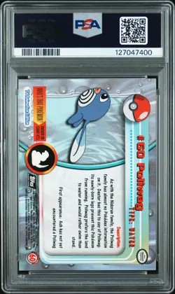 1999 TOPPS POKEMON TV #60 POLIWAG PSA 9 - Image 2