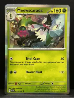 Pokemon TCG Meowscarada Scarlet & Violet Base Set 015/198 Holo Rare - Image 1