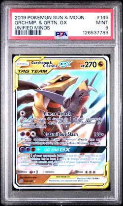 Pokemon Garchomp & Giratina GX 146/236 Unified Minds Tag Team #146 MINT PSA 9 - Image 1