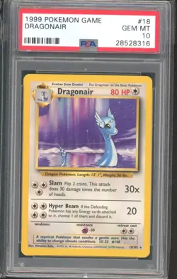 DRAGONAIR #18 PSA 10 1999 POKEMON Base Set Unlimited WOTC - Image 1