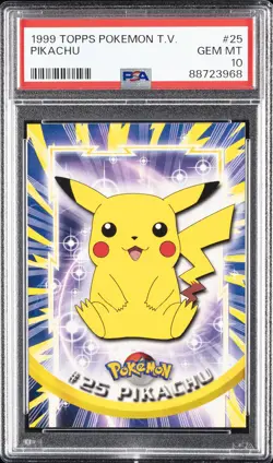 1999 TOPPS POKEMON TV #25 PIKACHU PSA 10 - Image 1