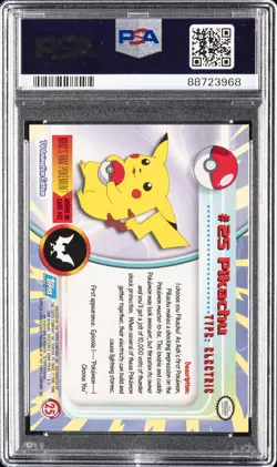 1999 TOPPS POKEMON TV #25 PIKACHU PSA 10 - Image 2