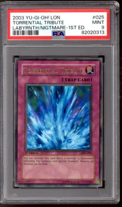 Yu-Gi-Oh Labyrinth Nightmare 1st Edition Torrential Tribute LON-025 PSA 9 YuGiOh - Image 1